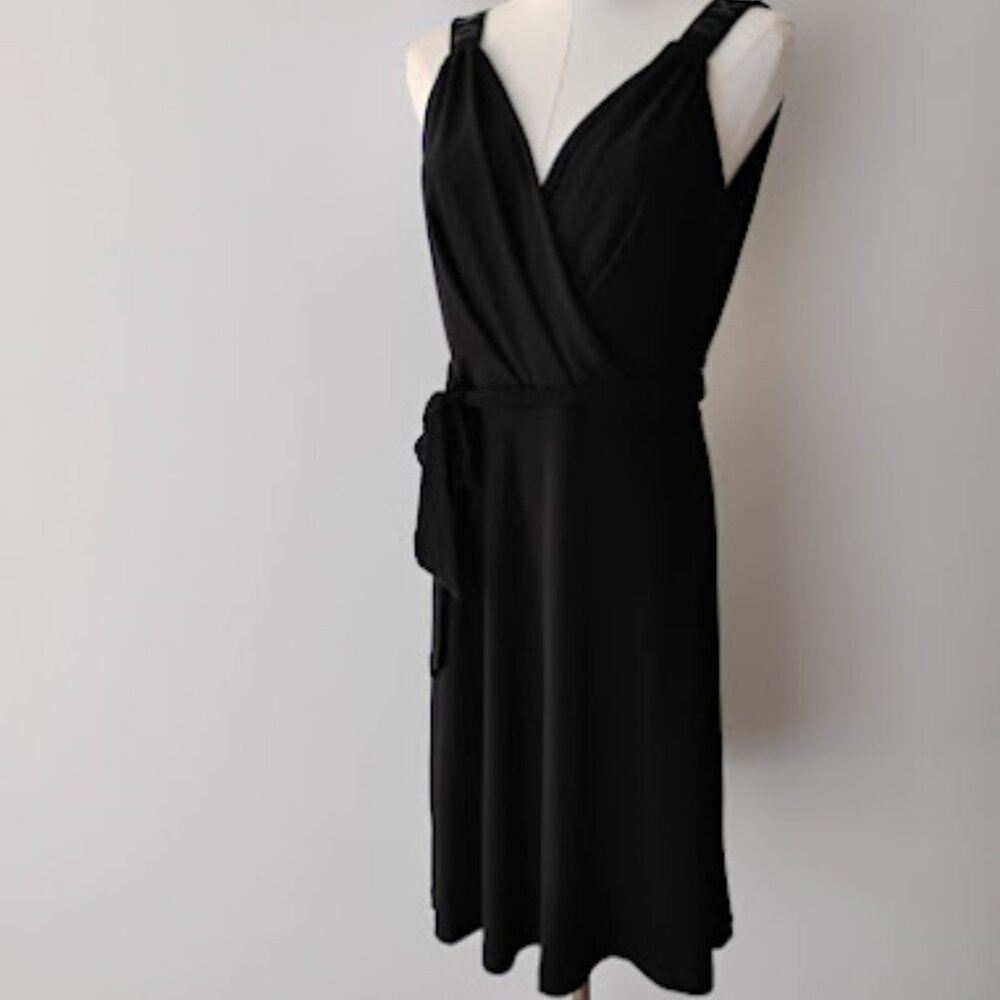 DKNY Black Sleeveless Midi Dress Small